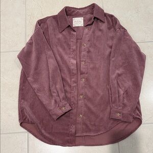 Altar'd State Mauve Corduroy Button-Up Jacket